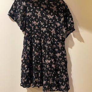 A&F black floral tiered mini dress